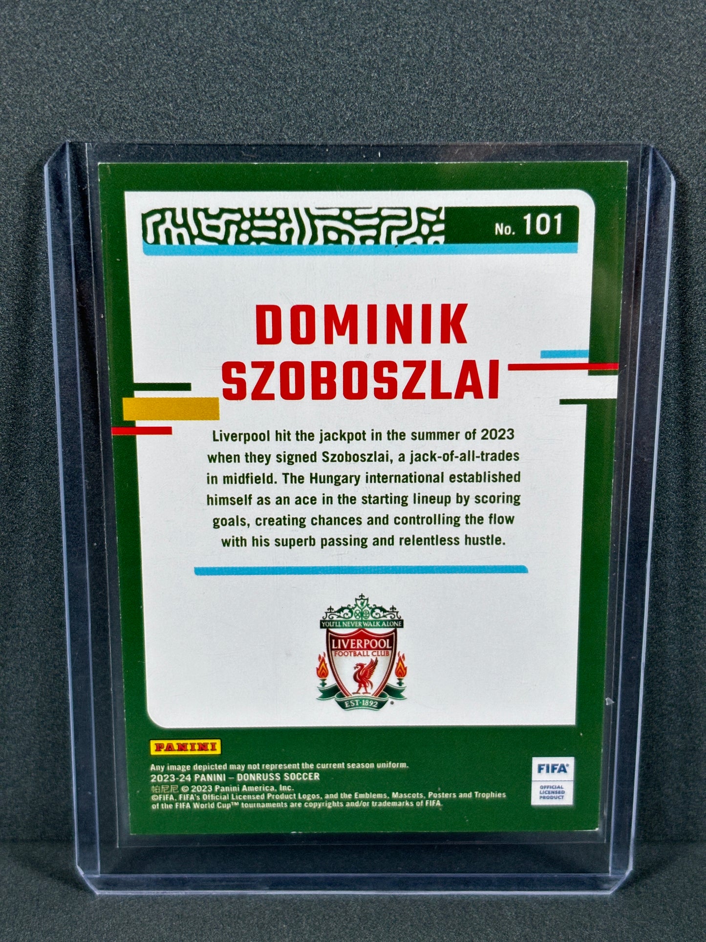 Panini Donruss Dominik Szoboszlai Liverpool Numbered 140/199 Card