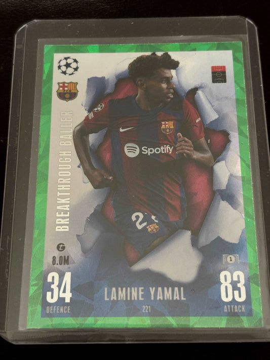 August Match Attax Box Break - Lamine Yamal Breakthrough Baller Parallel Emerald