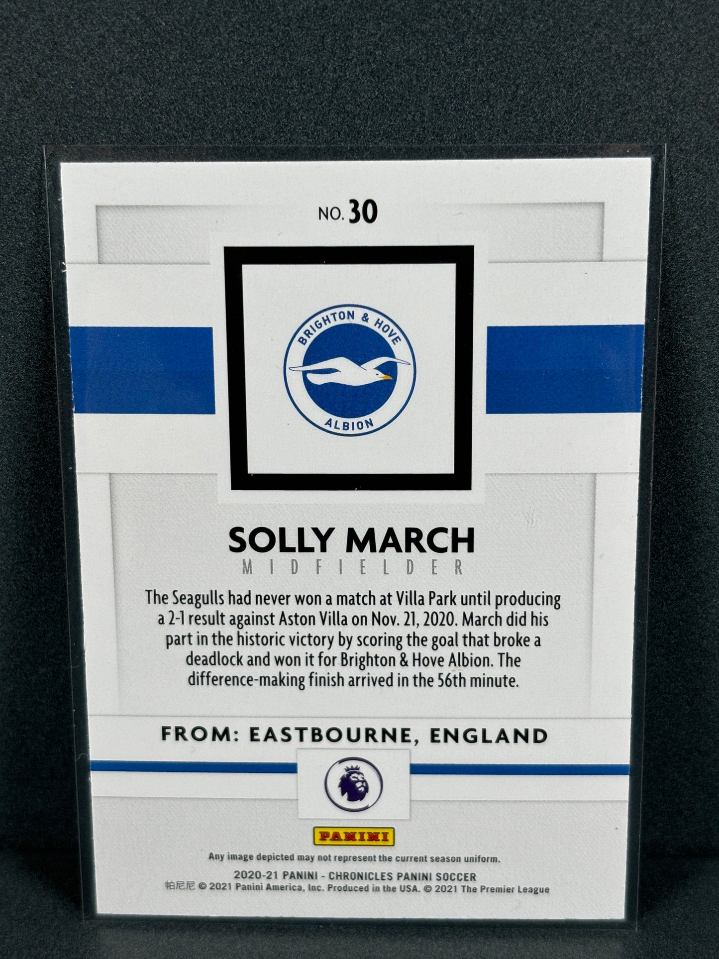 PANINI CHRONICLES SOLLY MARCH STARS DETAIL BRIGHTON & HOVE ALBION N°30 2020-21