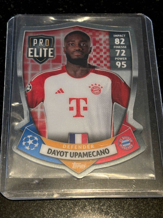 Match Attax Dayot Upamecano Pro Elite Shield Chrome Shield 2023/24 Topps