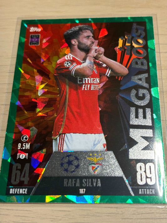 August Match Attax Box Break - Rafa Silva Emerald Parallel 187 Mega Boost