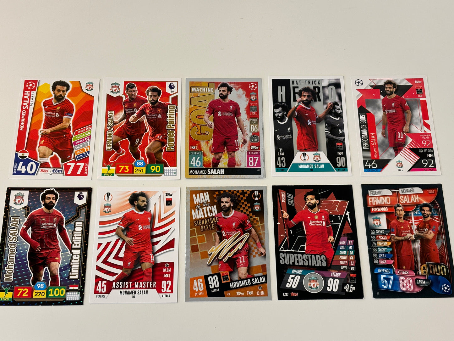 Match Attax Mega Bundle Mohamed Salah x10 Football Trading Cards Record Breaker