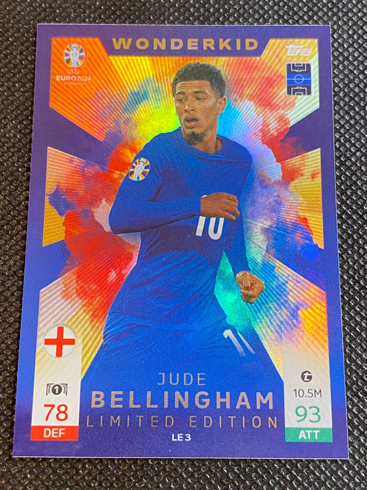 Match Attax Jude BELLINGHAM EURO 2024 Euros 24 Wonderkid LE 3 Limited Edition