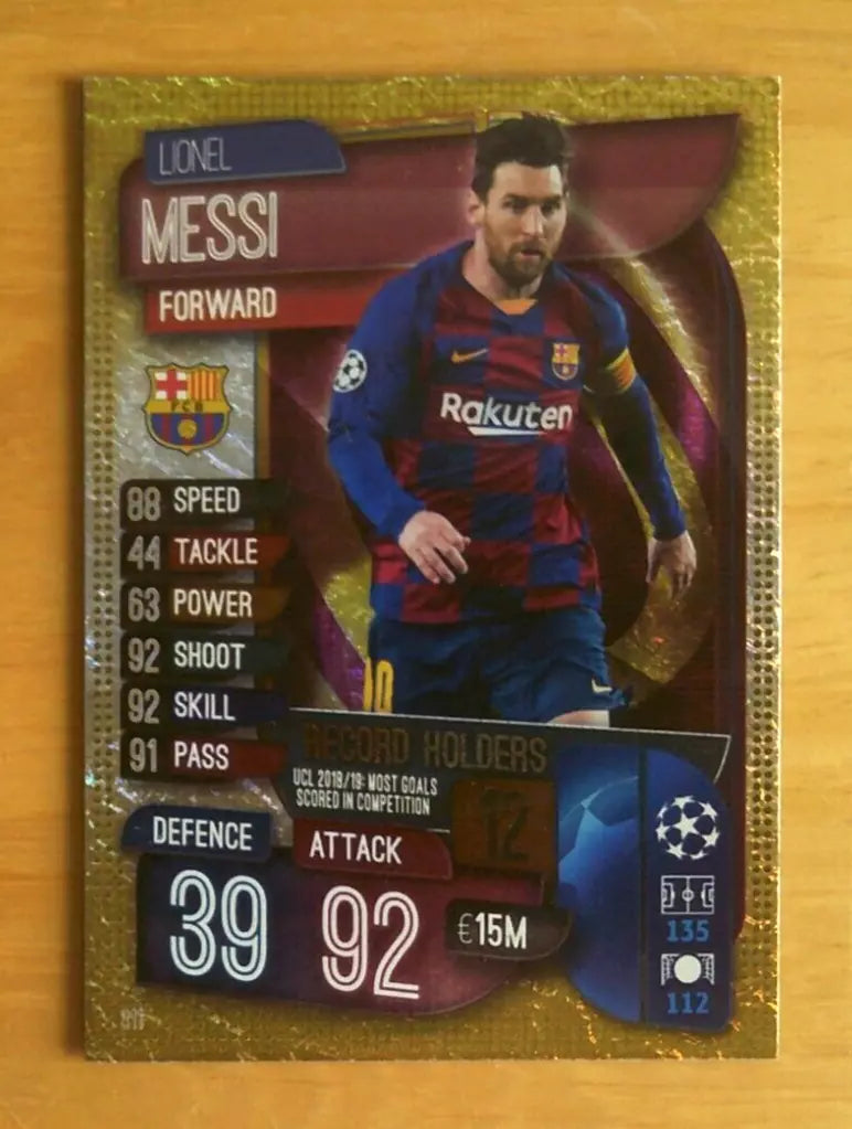 MATCH ATTAX 2019/20 LIONEL MESSI Record Holders Foil Card 311