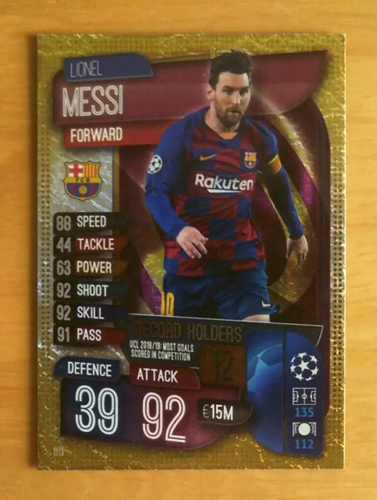 MATCH ATTAX 2019/20 LIONEL MESSI Record Holders Foil Card 311