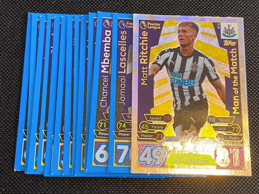 Match Attax Topps Newcastle 13x Cards 2017/18 - No Duplicates