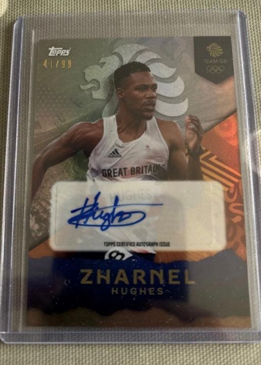 TEAM GB Zharnel Hughes 41/99 Autograph